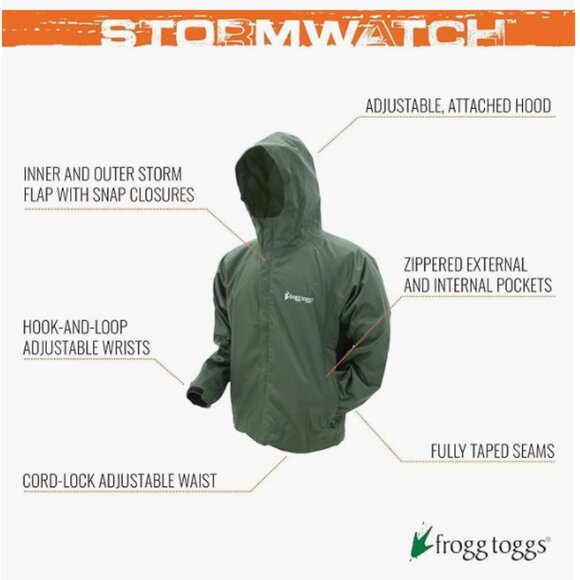FROGG TOGGS Men's Stormwatch Waterproof Rain Jacket - Picture 6 of 9